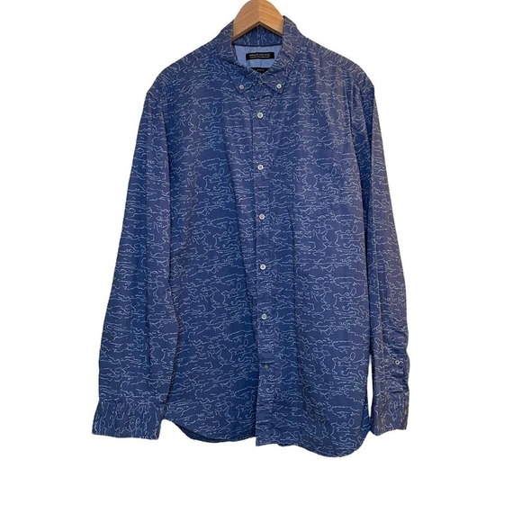 Banana Republic Slim Fit XL Water Pattern Men’s Button Down Shirt - Picture 1 of 8